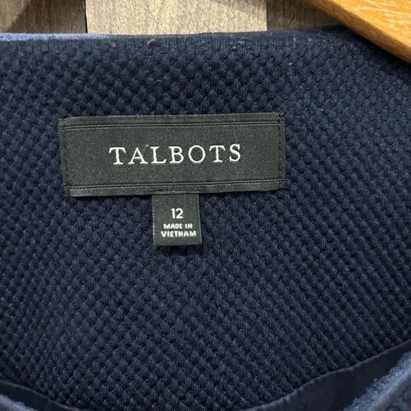 Talbots Blazer Jacket 12 Navy Blue Zip Front Lined - Picture 4 of 11